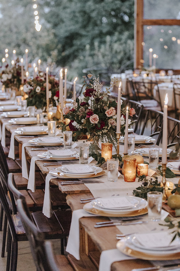 allestimento tavola matrimonio in autunno